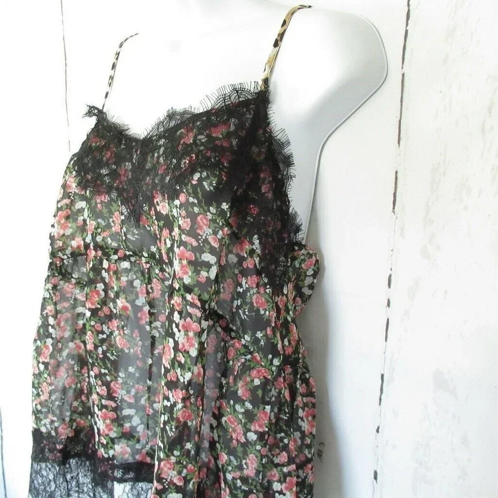 Umgee Tank Top Floral Lace Cottagecore Peasant Cami - Picture 4 of 8